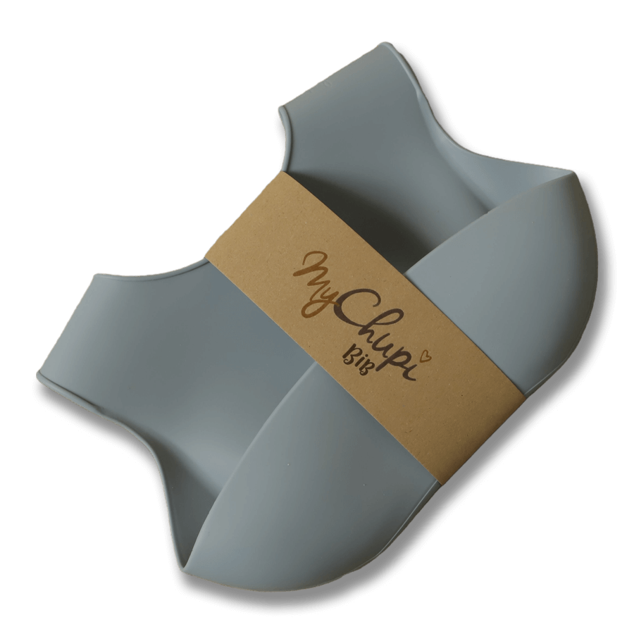 Baby haklapp i silikon (bibs) - Blå (Petrol)