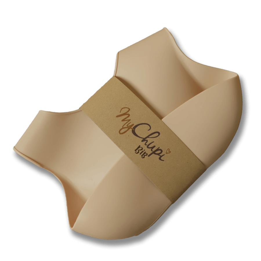 Baby haklapp i silikon (bibs) - Naturfärgad (Natural)