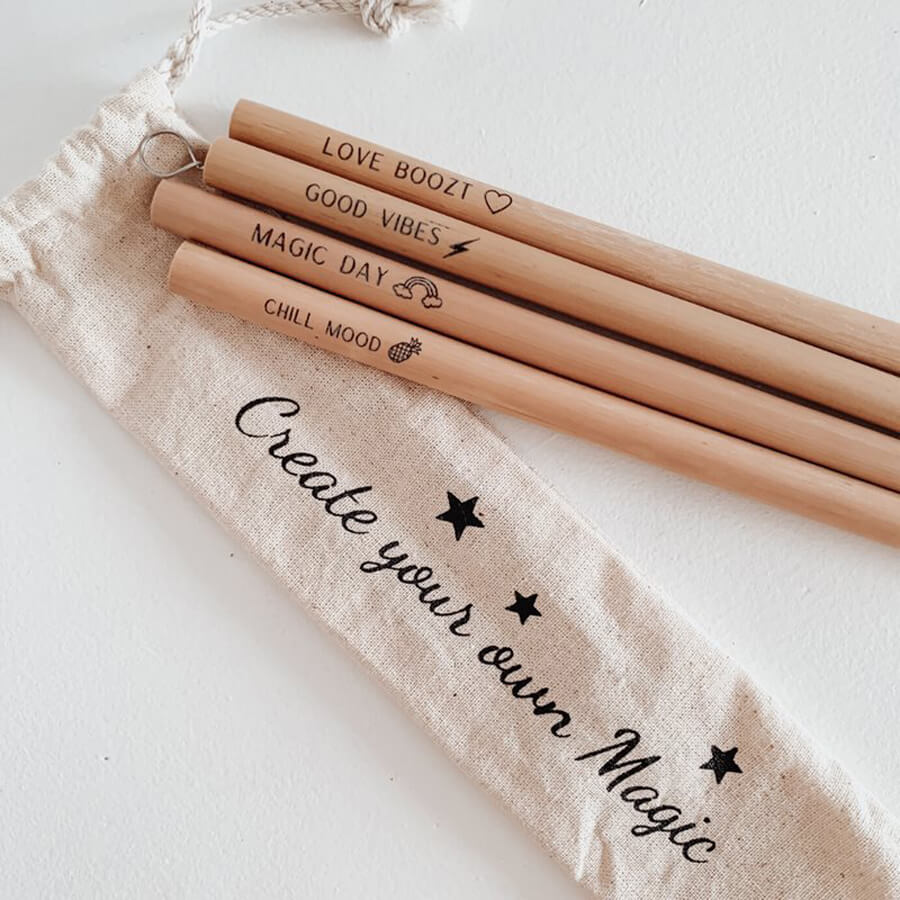 Bambusugrör 4 pack - Create your own magic