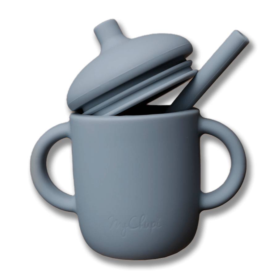 Silikonmugg barn (sippy cup) - Blå (Powder blue)