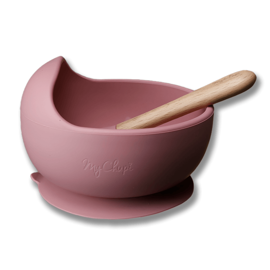 Silikonskål barn (silicone bowl) - Rosa (Dusty rose)