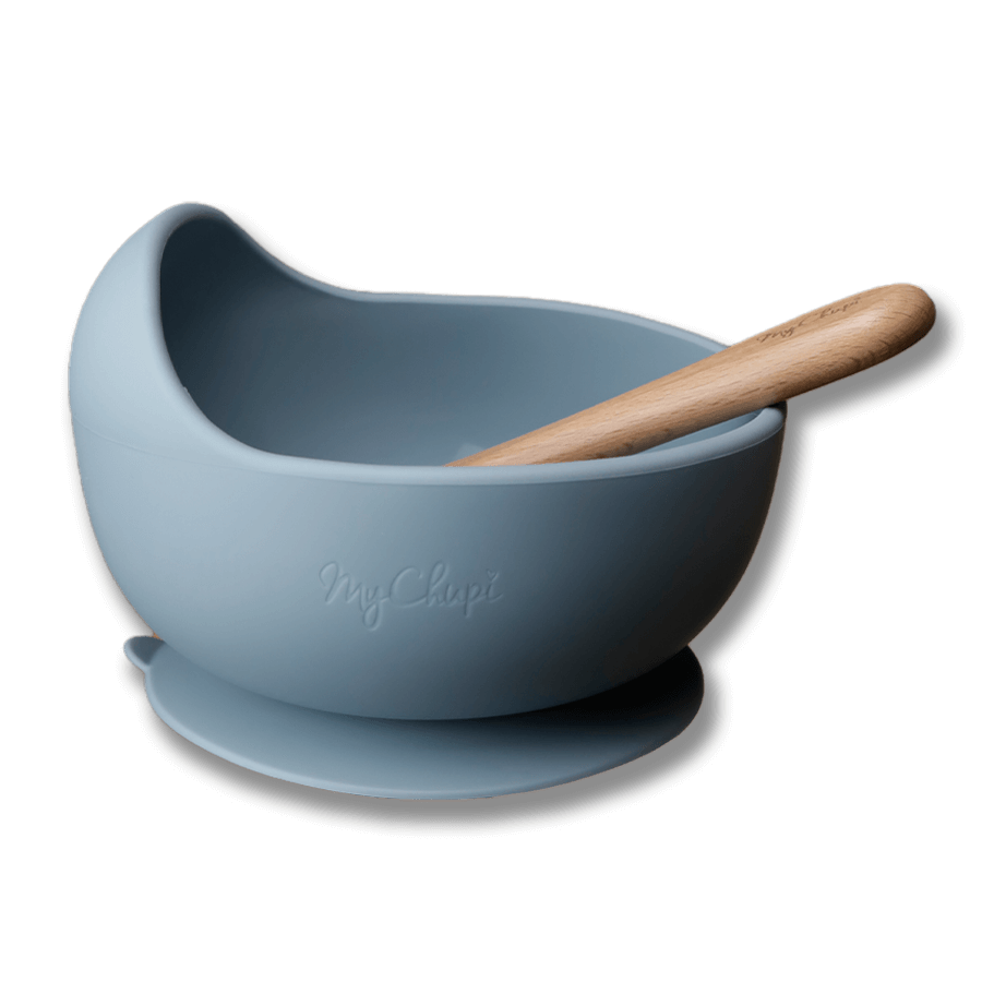 Silikonskål barn (silicone bowl) - Blå (Petrol)