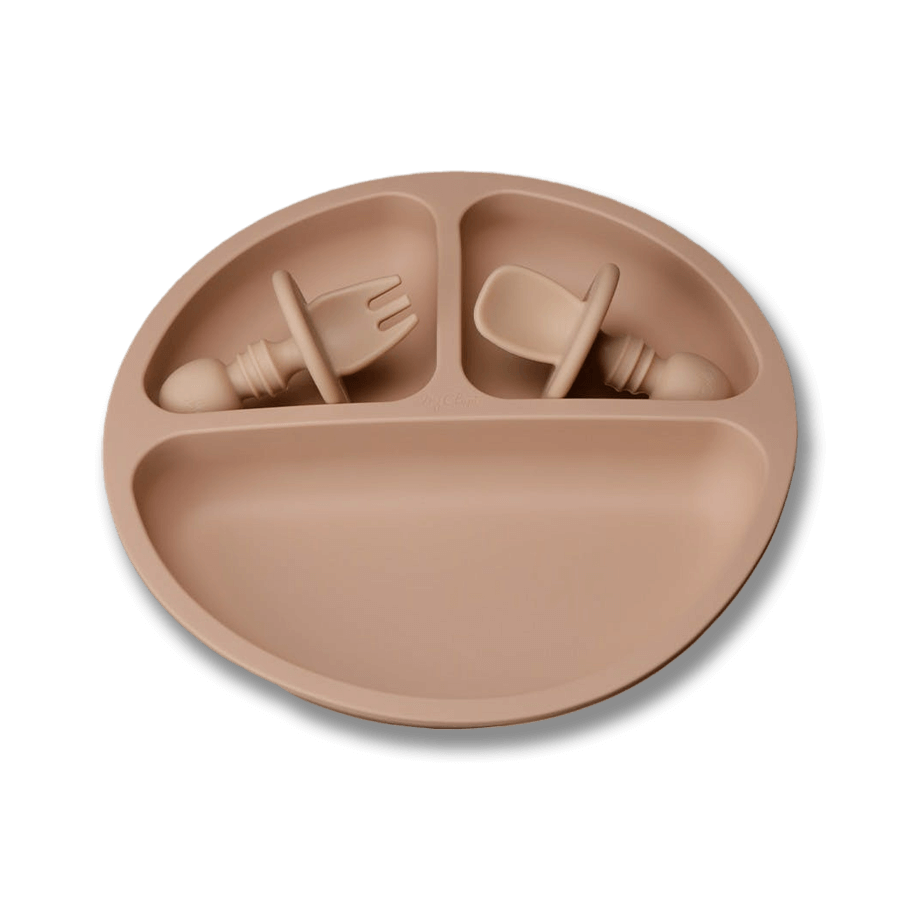 Barntallrik i silikon - Rosa (Blush)