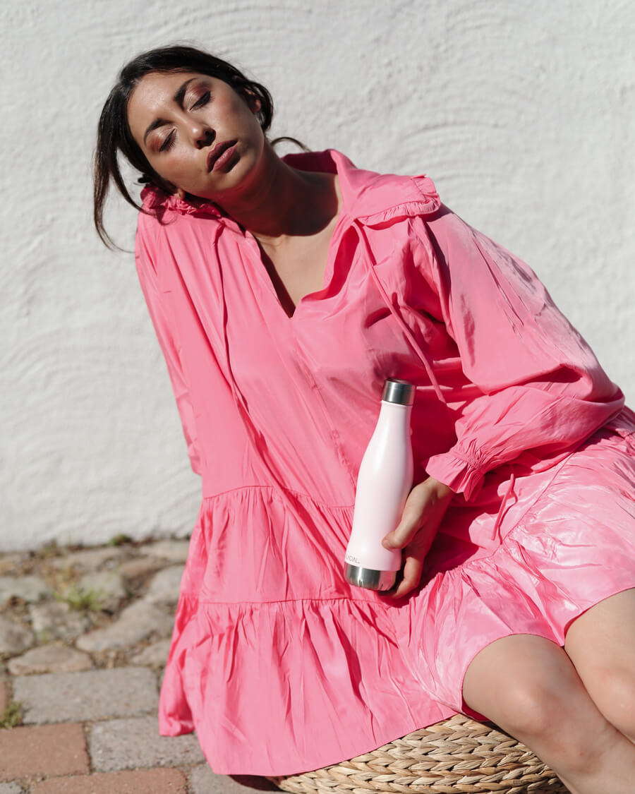 Hållbar vattenflaska - Matte Pink Powder 400ml