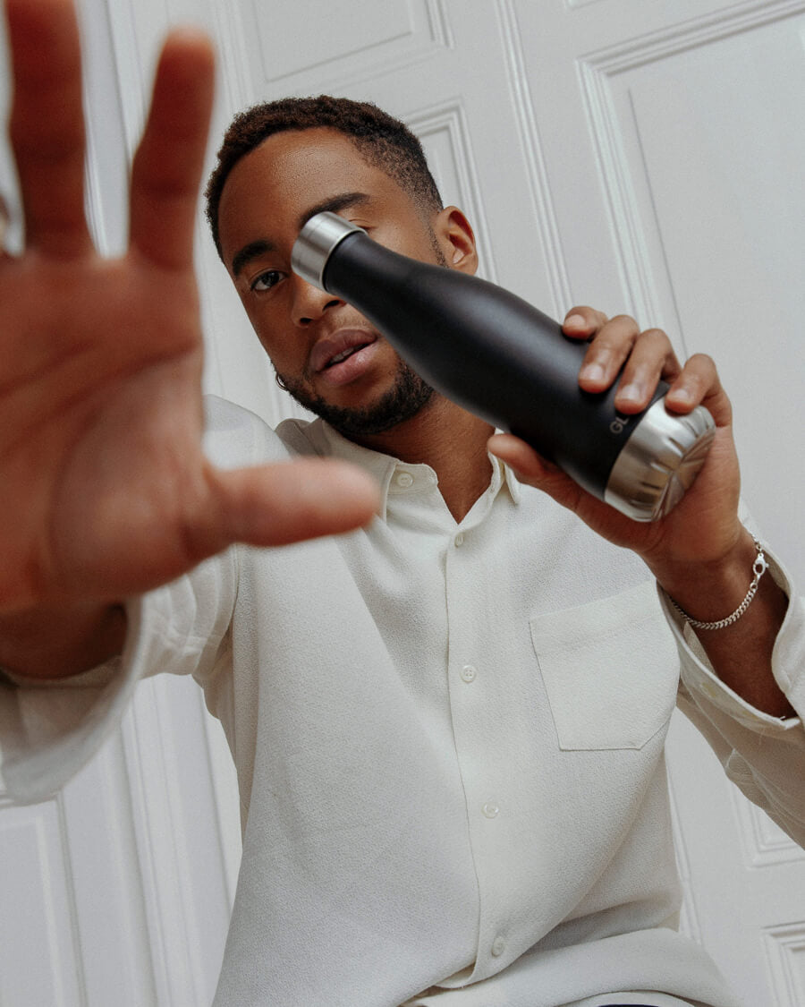 Hållbar vattenflaska - Matte Black 400ml