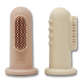 Mushie Fingertandborste Baby – Blush/Shifting Sand