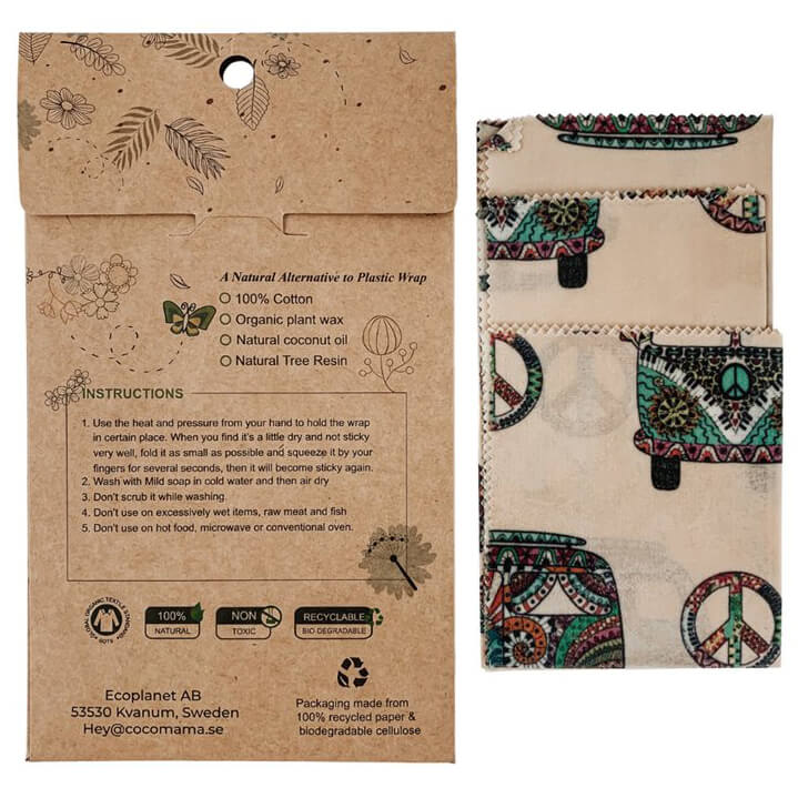 3-pack Vegan Food Wraps - Hippie Life