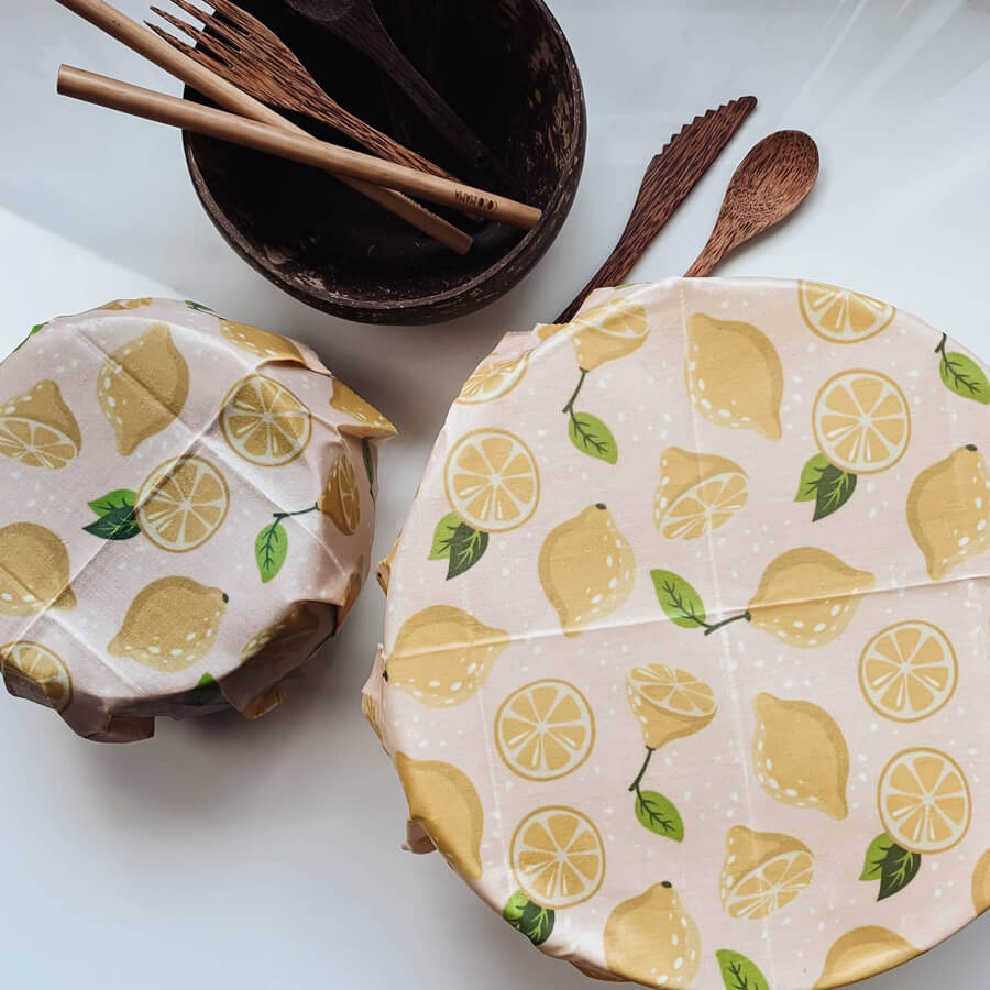 3-pack Vegan Food Wraps - Lemon Pink