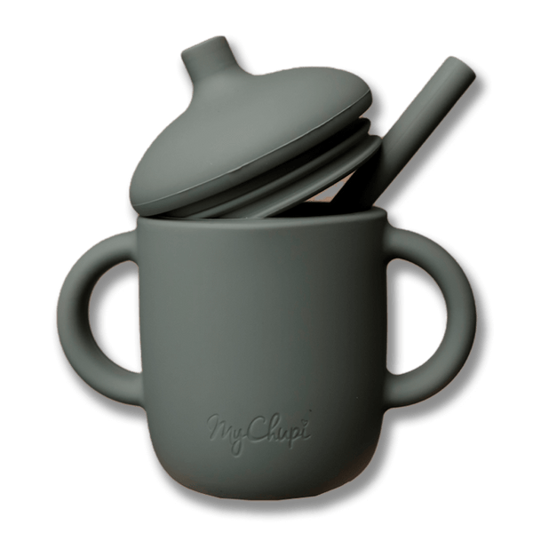 Silikonmugg barn (sippy cup) - Grön (Laurel green)