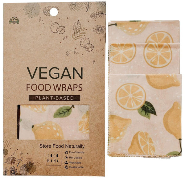3-pack Vegan Food Wraps - Lemon Pink